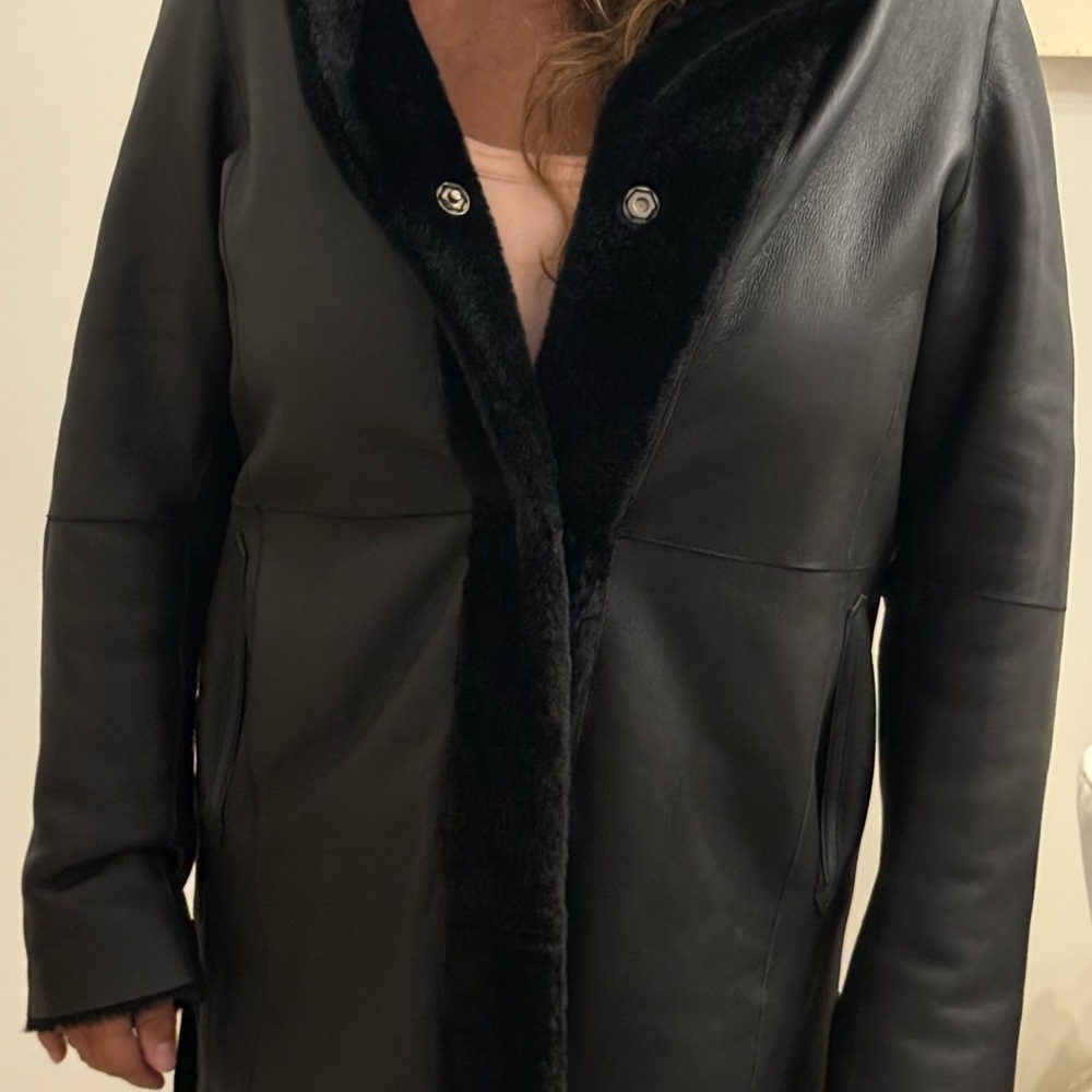 Women's Black Faux Fur Lined Coat